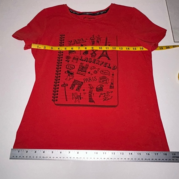 Karl Lagerfeld Paris Graphic Tee Shirt Signature Black Eiffel Tower Small - Picture 11 of 13